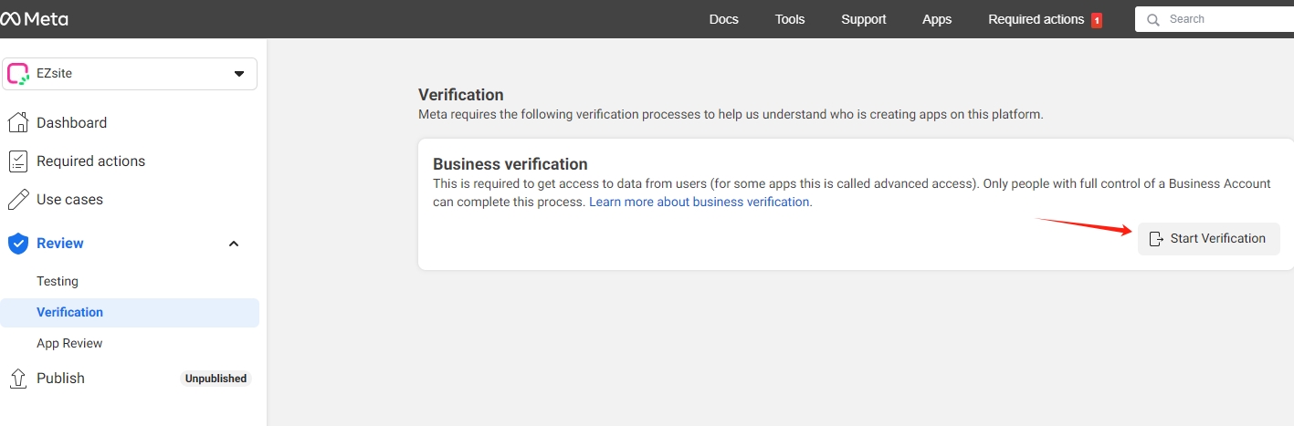 start verification